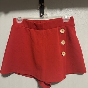 Haute Monde Vibrant Orange-Red Skort